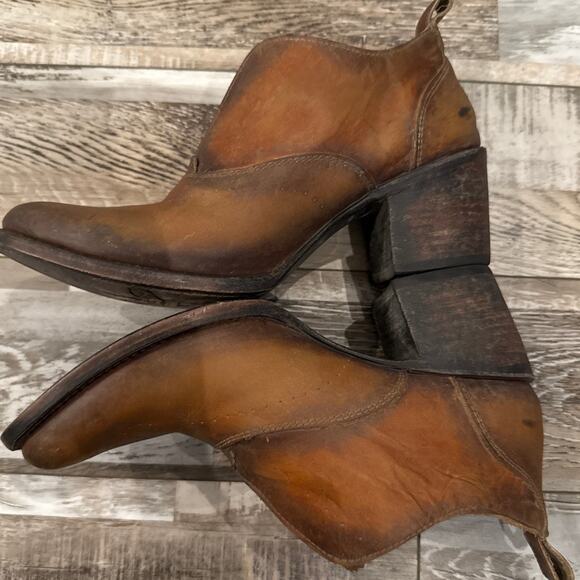 Freebird By Steven Sadie Womens Ankle Booties 9 Brown Distressed Leather Oxford - Picture 9 of 10